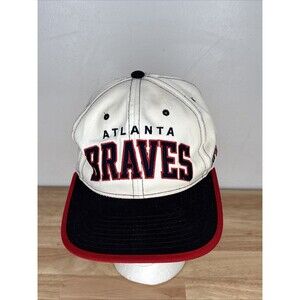 Vintage Atlanta Braves SnapBack Hat Starter 90s Script MLB Baseball